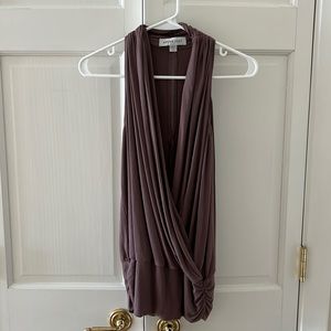 Taupe Amour Vert Agnes Surplice Top. Sz. SMALL